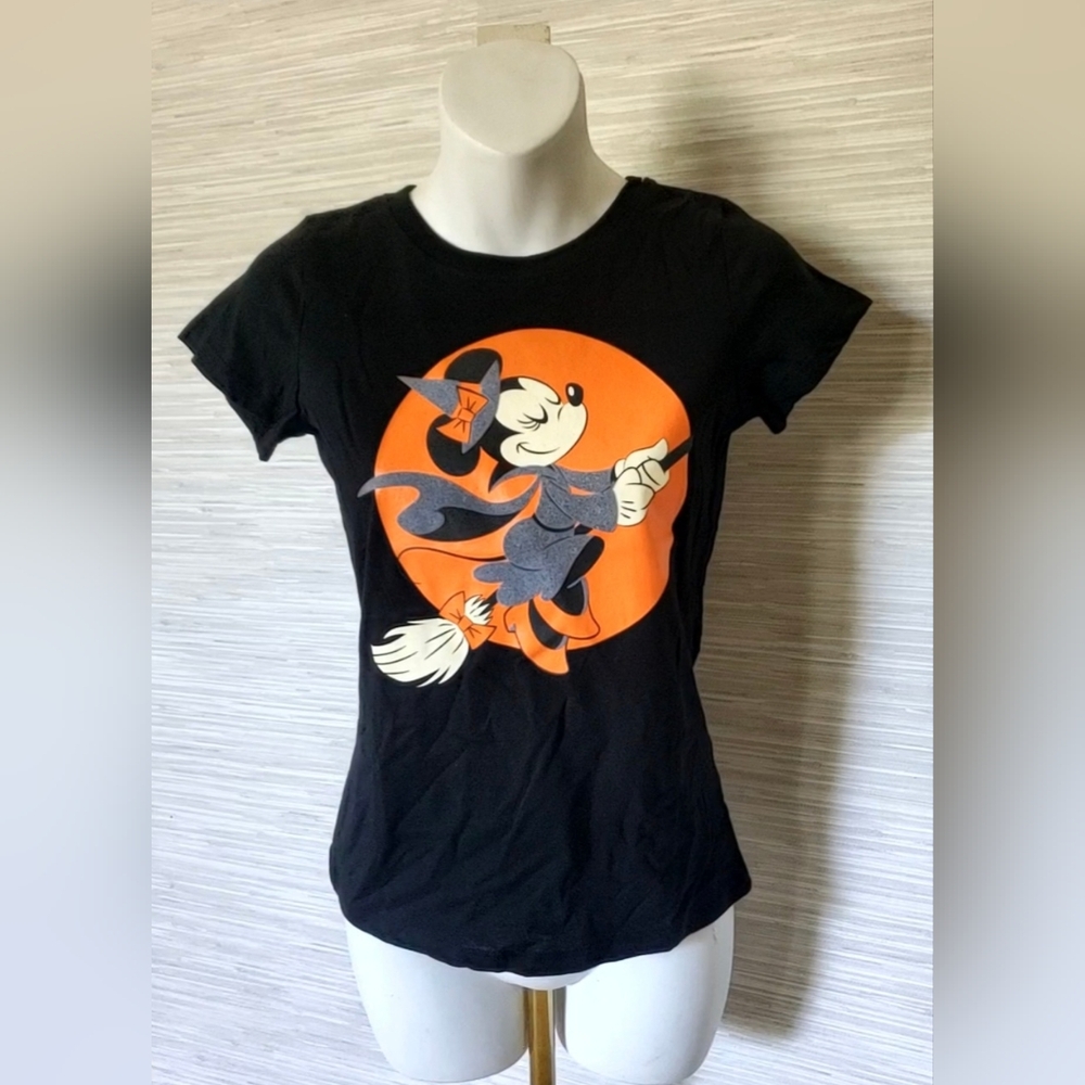 Disney Minnie Mouse Glow In The Dark Halloween T-Shirt Girls Size 10/12 NWT